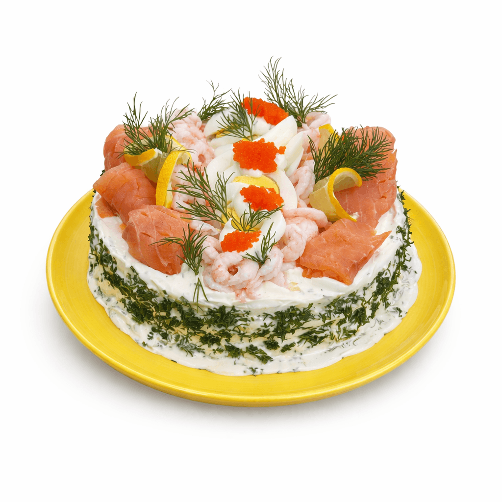 Smörgåstårta med räkor & lax